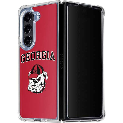 University of Georgia Bulldogs Logo Galaxy Z Fold5 5G Clear Case
